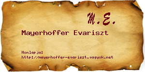 Mayerhoffer Evariszt névjegykártya